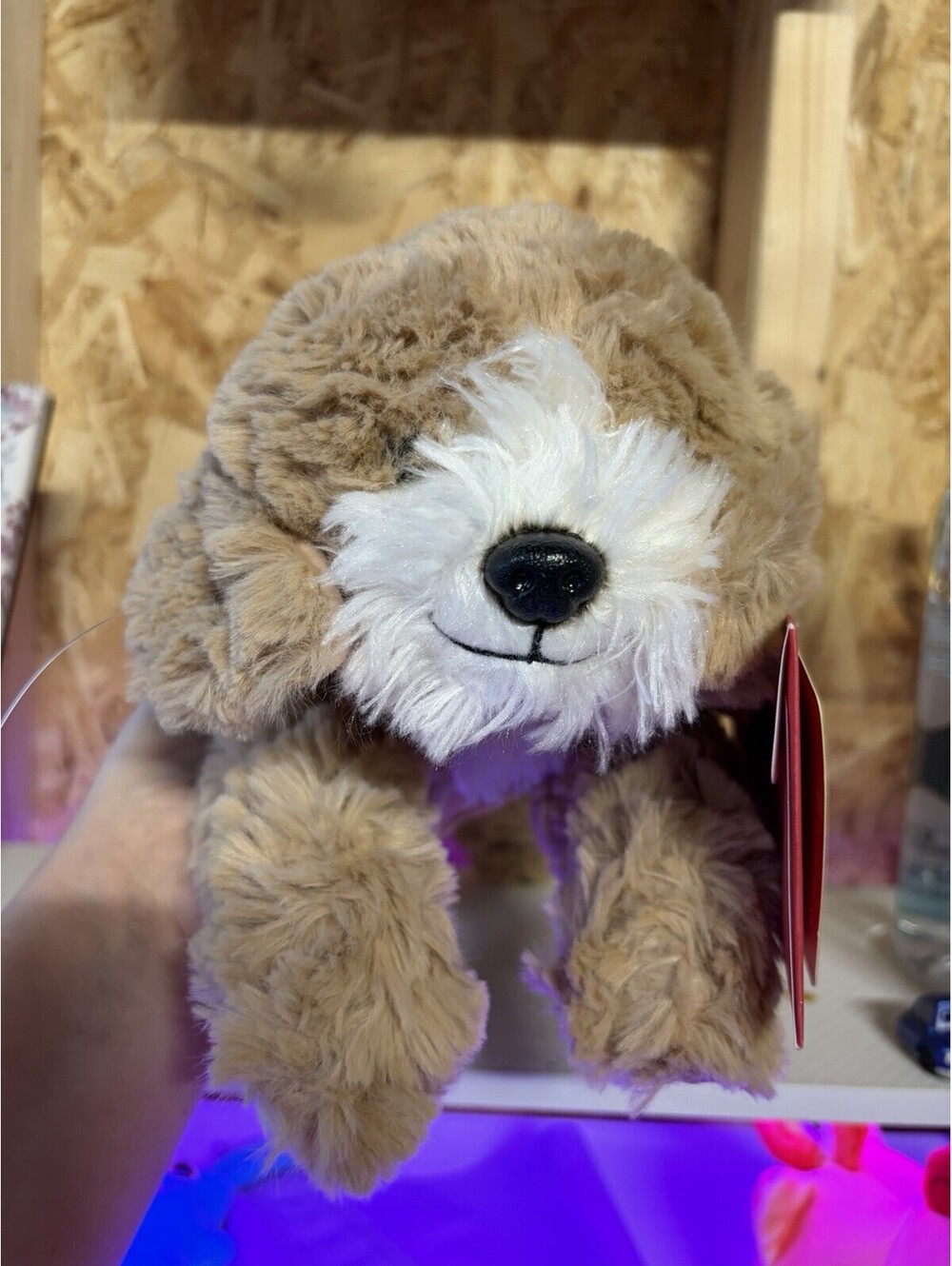 FAO Schwarz Plush Puppy Dog 13" Brown White Stuffed Plush Animal. Clean No scent
